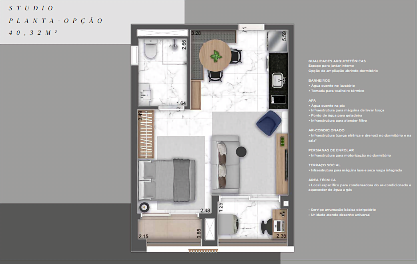 Planta 40m²